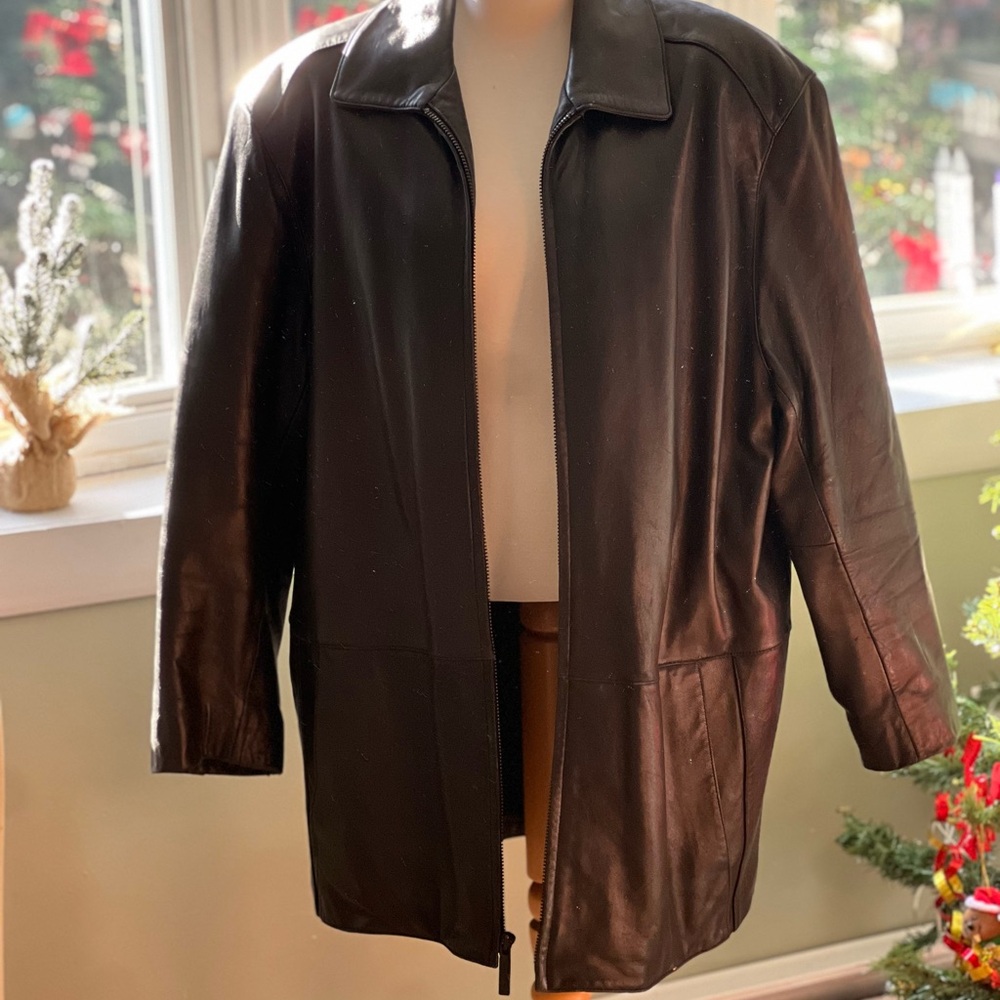 Marc New York Men’s Black Leather Jacket - Size L